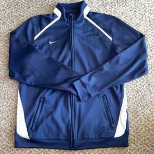 Navy Blue & White Nike Dri Fit Zip Up - Youth XL